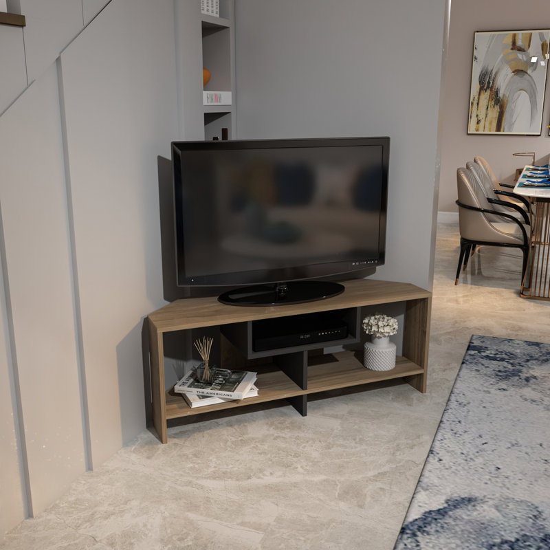 Uhrichsville 47" TV Stand for TVs up to 50", Black/Walnut
