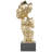 Bralie Polystone Stacked Face Cutout Mask Decorative Gold Sculpture with Black Block Base-1220287629