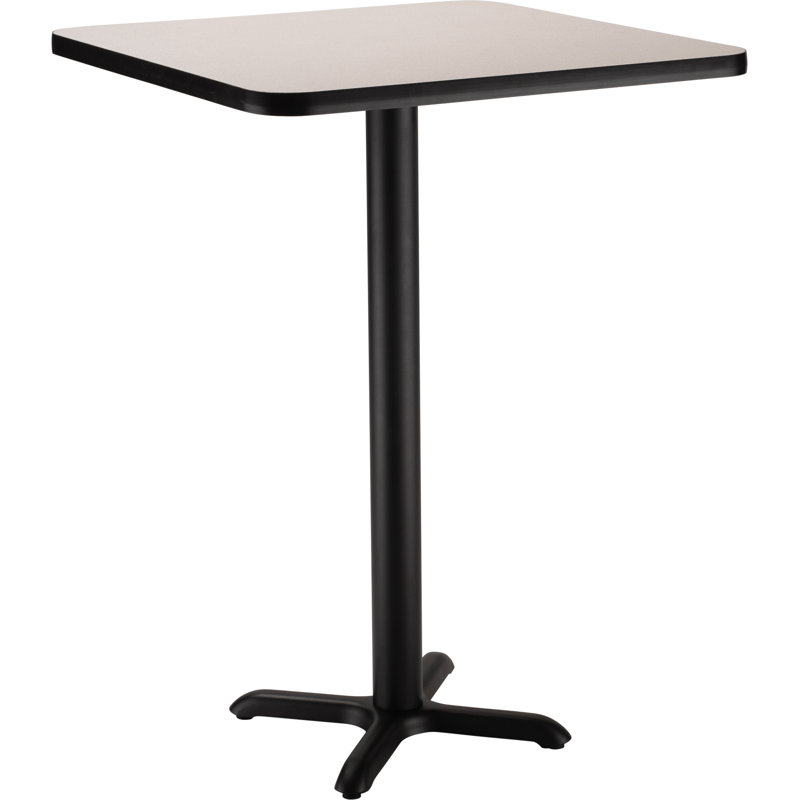 Table de salle à manger carrée CT Series, H 42 po x L 48 po x l 48 po, Noir, Gris nebula