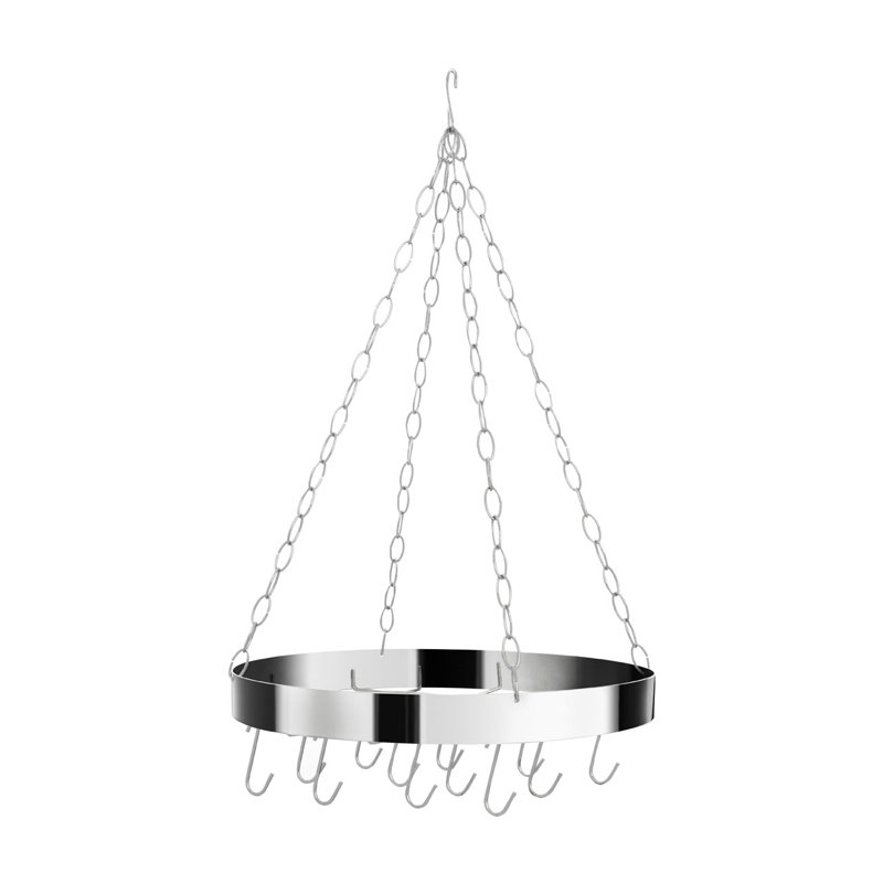Metal Round Hanging Pot Rack, Chrome