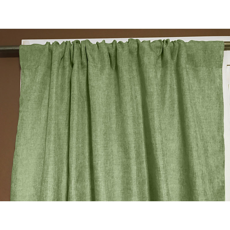 Panneau de rideau semi-transparent en polyester Kortnee, L 58 po x L 72 po, Sauge