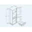 Grande armoire de rangement moderne avec portes en verre, tablettes et tiroir - Buffet autoportant polyvalent-880469789