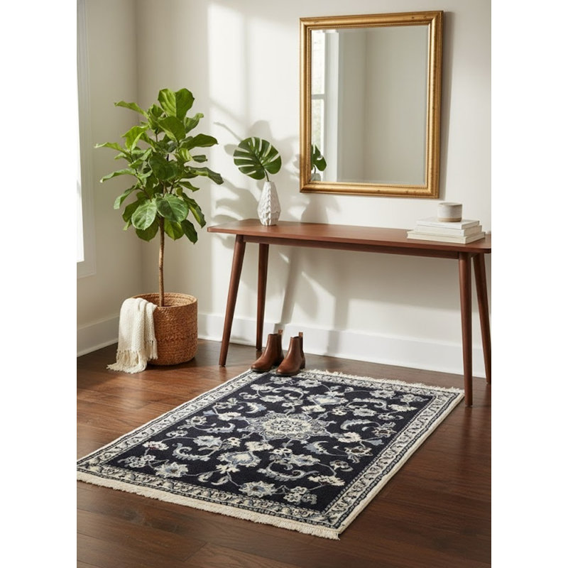 One-of-a-Kind 2'9" X 4'5" 5-10 Years Old Wool Area Rug in Navy Blue