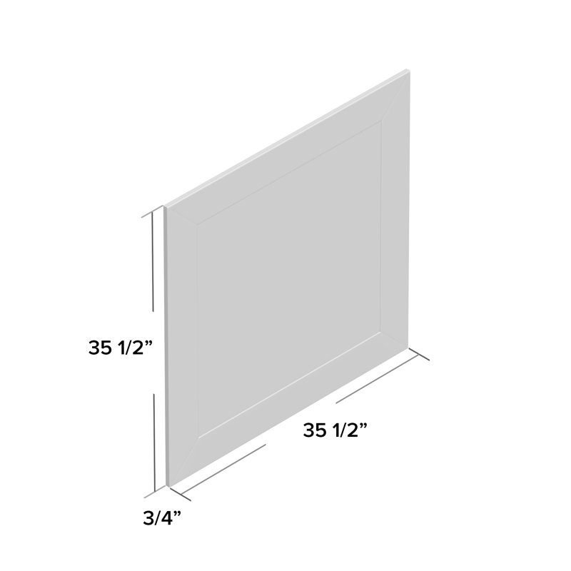 Eilany Wood Flat Wall Mirror, 35.5" H x 35.5" W, Distressed Rustic Ivory /Black/Brown