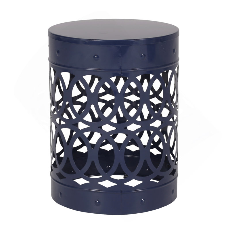 Outdoor Metal End Table -Large, Navy Blue, Navy Blue, Navy Blue
