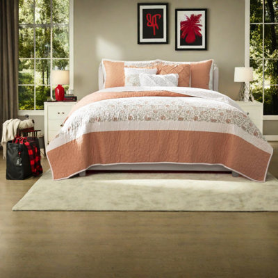 de literie en coton une pièce, courtepointe réversible avec coussins décoratifs, style campagnard pour très grand / très grand californien