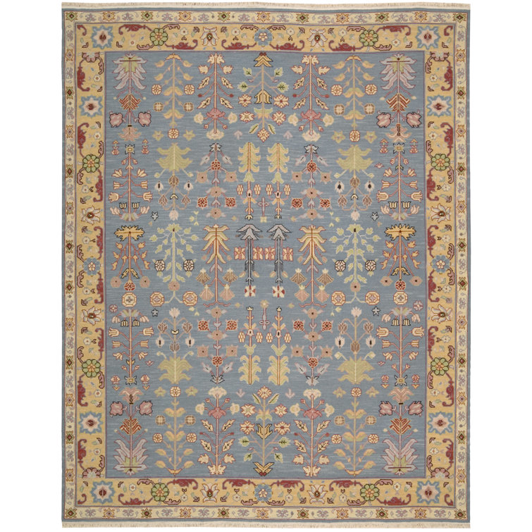 Oriental Hand-Woven Flatweave Wool Gray/Beige Area Rug