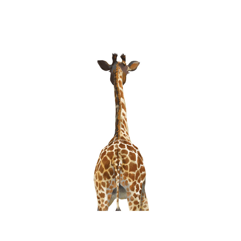 Art girafe bout à bout, Toile tendue, H 12 po x l 8 po x P 0,75 po