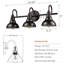 Luminaire pour meuble-lavabo à 3 lumières en bronze huilé Oceguera