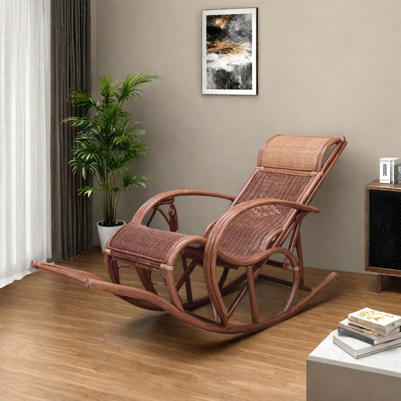 Chaise berçante en rotin épais
