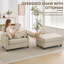 Fauteuil en cuir avec repose-pieds l 37,8 po-524996507