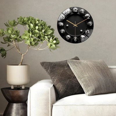 Unique Elegant Design Wall Clock for Home Decor Art - 12'' Modern Glass Wall Clock