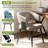 Mid-Century Modern Dining Chairs, Faux Leather Upholstered with Arms, Water-Resistant and Metal Legs-124571352-124571357