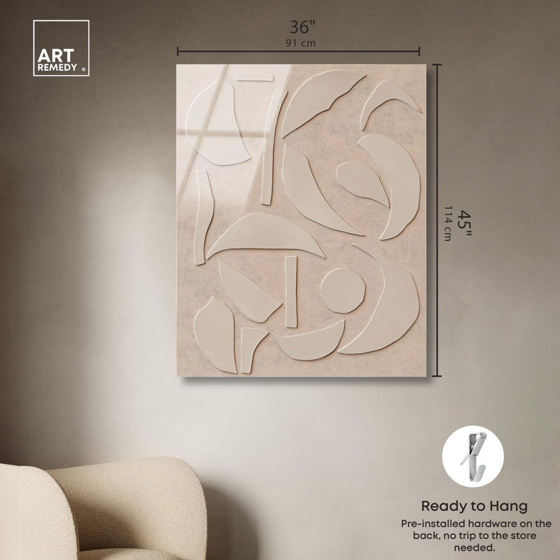 Glyphes géométriques I, impression sur toile, art minimaliste bohème par Art Remedy, H 45 po x l 36 po