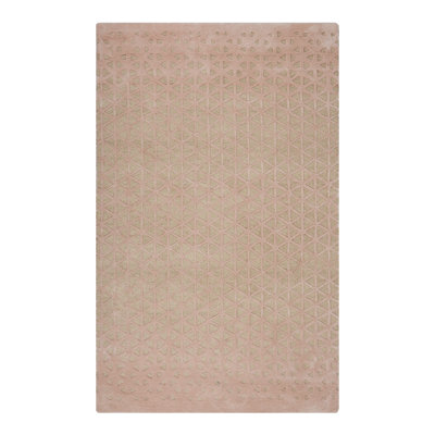 Pearly Geometric Area Rug in Beige/Pink