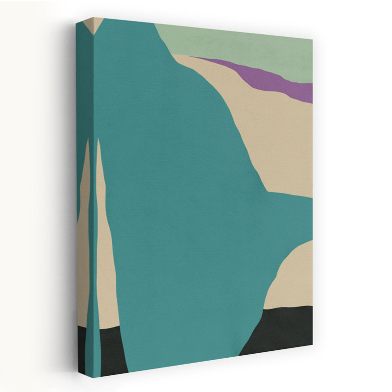 Serene Abstract Landscape Abstract Colorful Contemporary Wall Art Print by Little Dean - Wrapped Canvas Print
