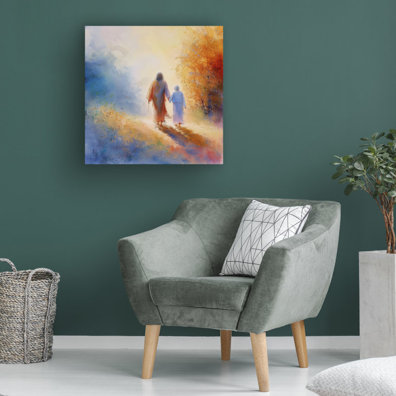 Œuvre sur toile, l'encadrement sur la route, H 14 po x l 14 po