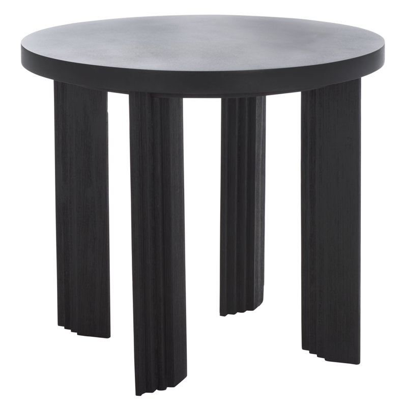 Table d'appoint Basilio, Noir, Gris