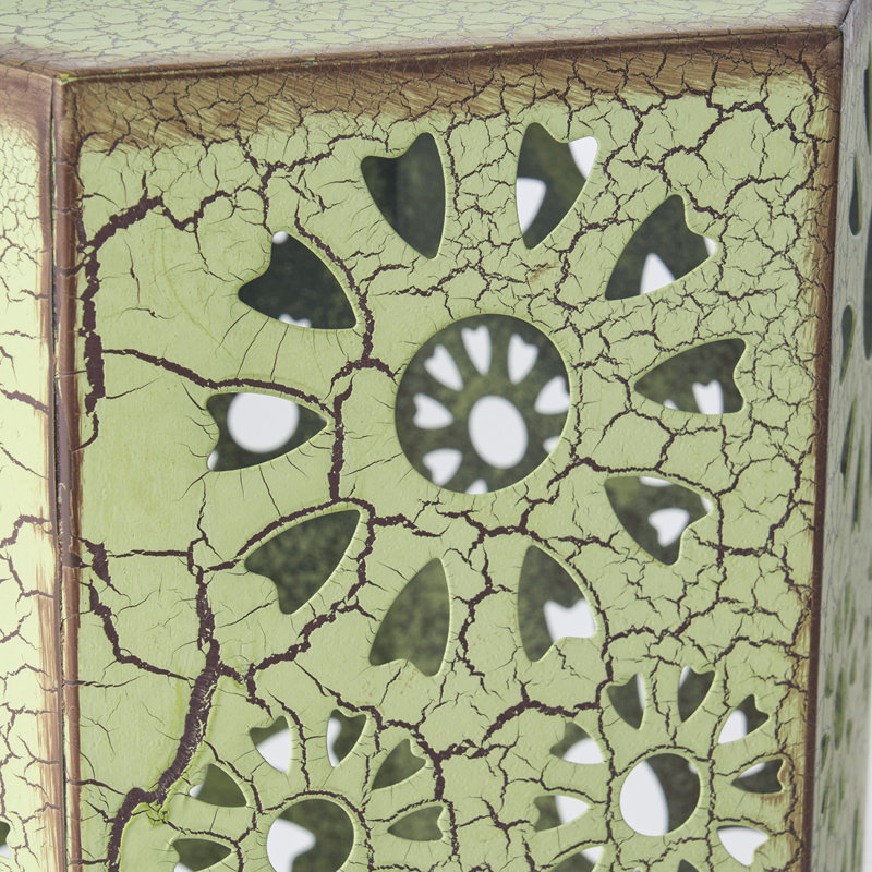 Table d'appoint avec motif découpé Sunburst, H 22 po x l 14,25 po x P 12,50 po, Vert
