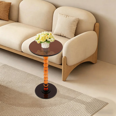 Table de bout moderne en acrylique avec table de bout moderne avec capacité de 22,05 lb Table de chevet sur pied pour petit bureau de chambre à coucher