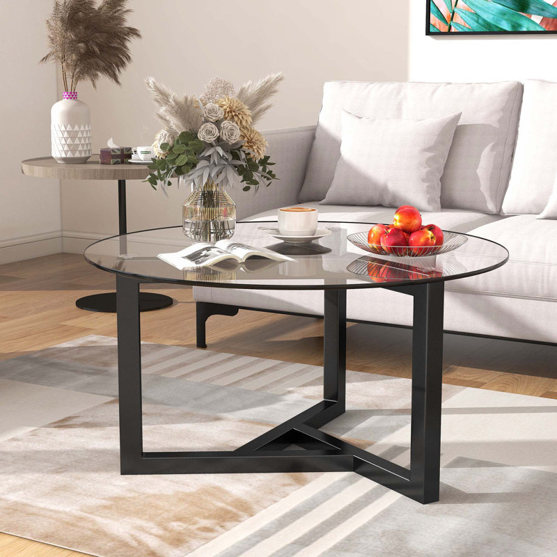 Table basse ronde en verre