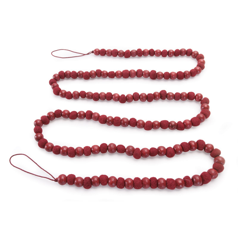 Guirlande de perles de bois (ensemble de 2), Rouge