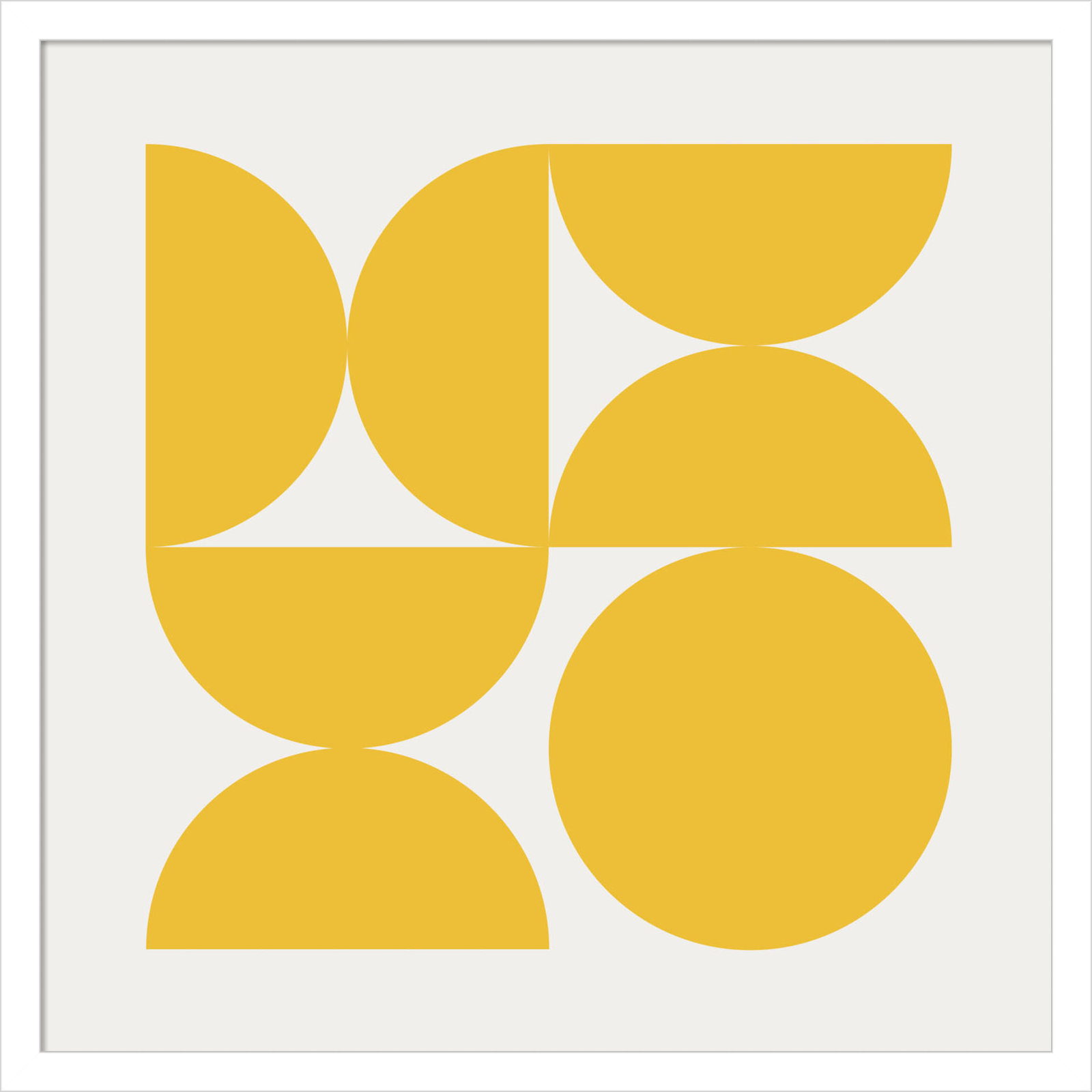 Bold Vintage Geometric Sunshine Yellow by The Creative Bunch Studio Framed Art Print, White, 21" H x 21" W x 1" D