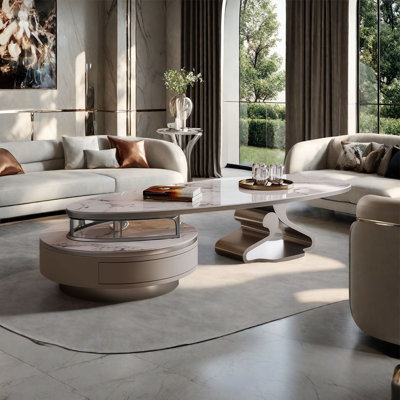 Modern microcrystalline stone coffee table