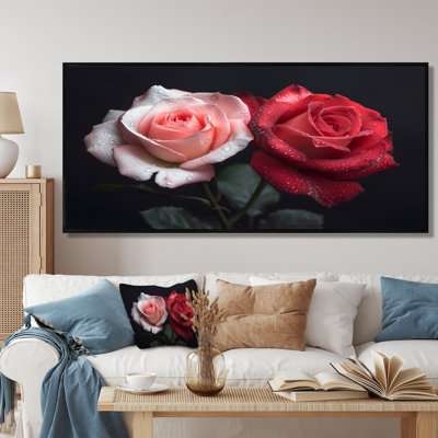 Rose rose rouge, beauté intemporelle - Roses, art mural salon