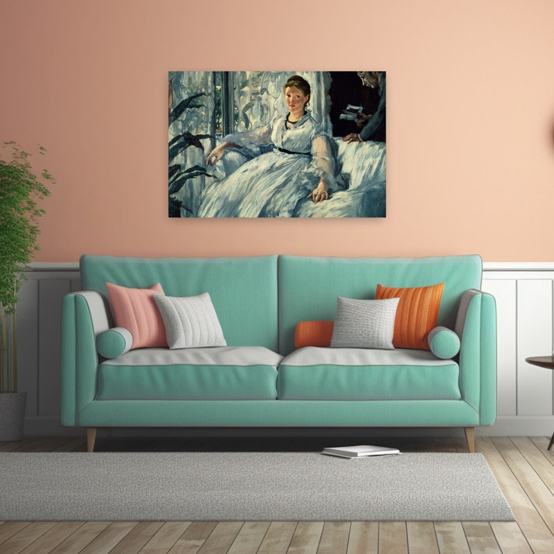 Impression d'art mural représentant un portrait impressionniste contemporain abstrait de Reading, 1865, H 32 po x l 48 po
