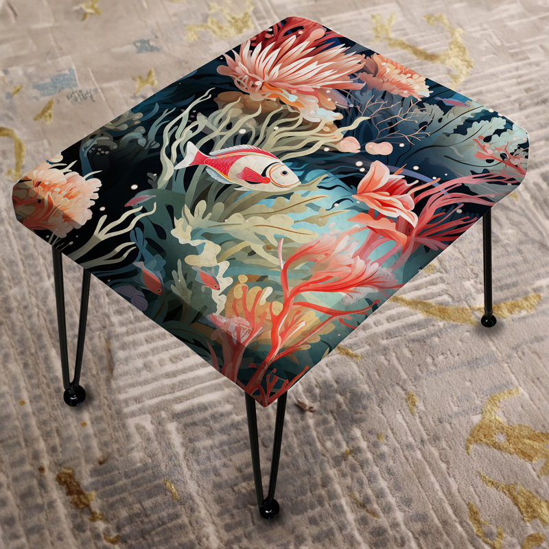 Coral Reef Beauty Coastal Pattern - Coastal Rectangle Ottoman