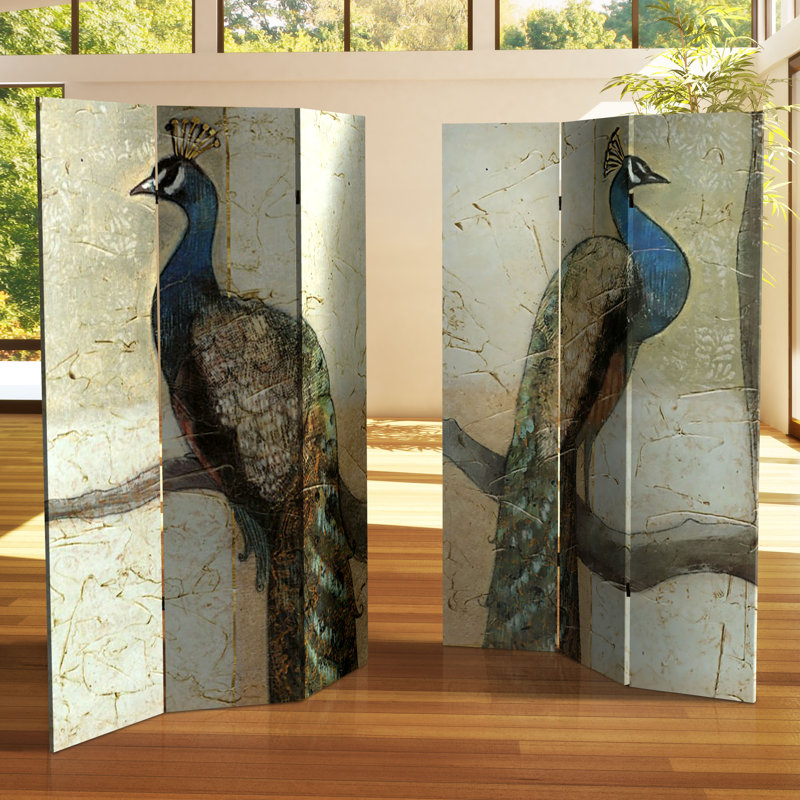 Paravent réversible Peacocks, Paon
