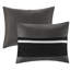 Édredon noir 7 pièces - Faux suède 3 coussins décoratifs avec détails de broderie et 2 taies décoratives pour une chambre luxueuse