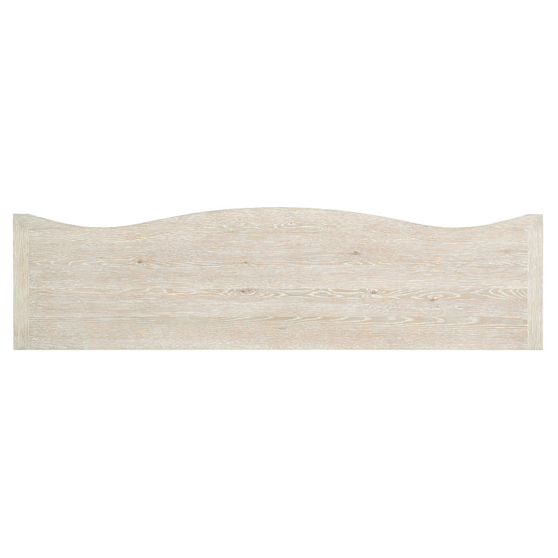Beige Oak Transitional Buffet with Serpentine Shape and 3 Drawers
