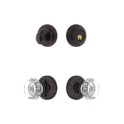 Nostalgic Warehouse Classic Rosette Entry Set with Waldorf Crystal Knob
