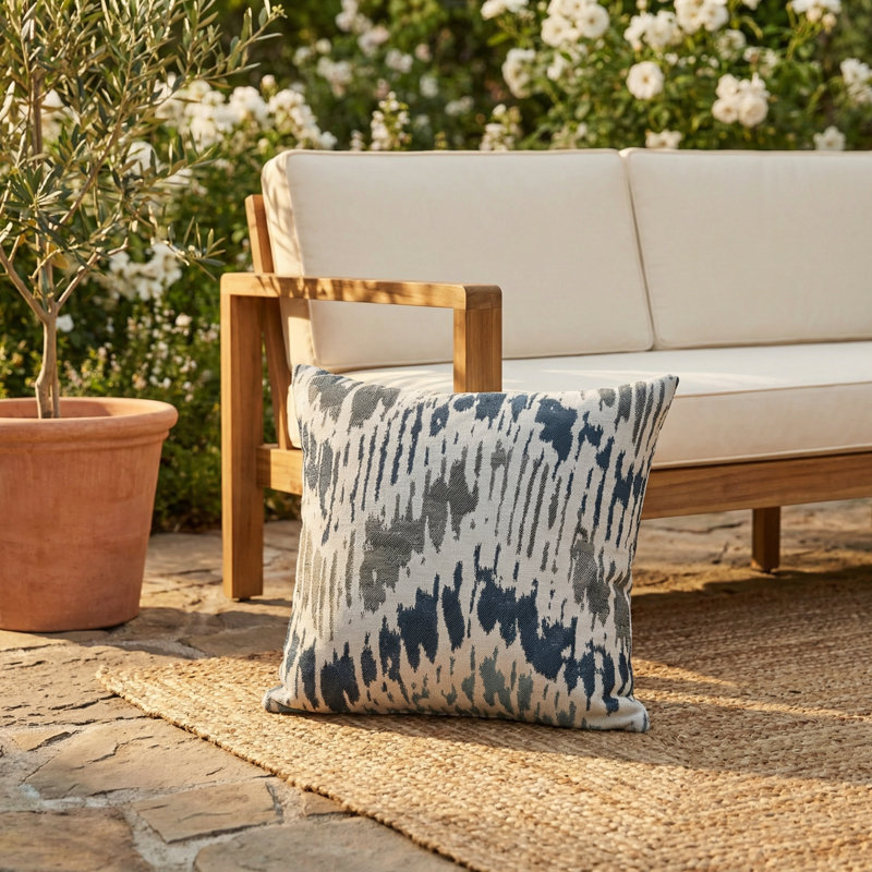 Coussin de luxe à carreaux tissé à la main Tierra monte, 18 po x 18 po, Coussin décoratif