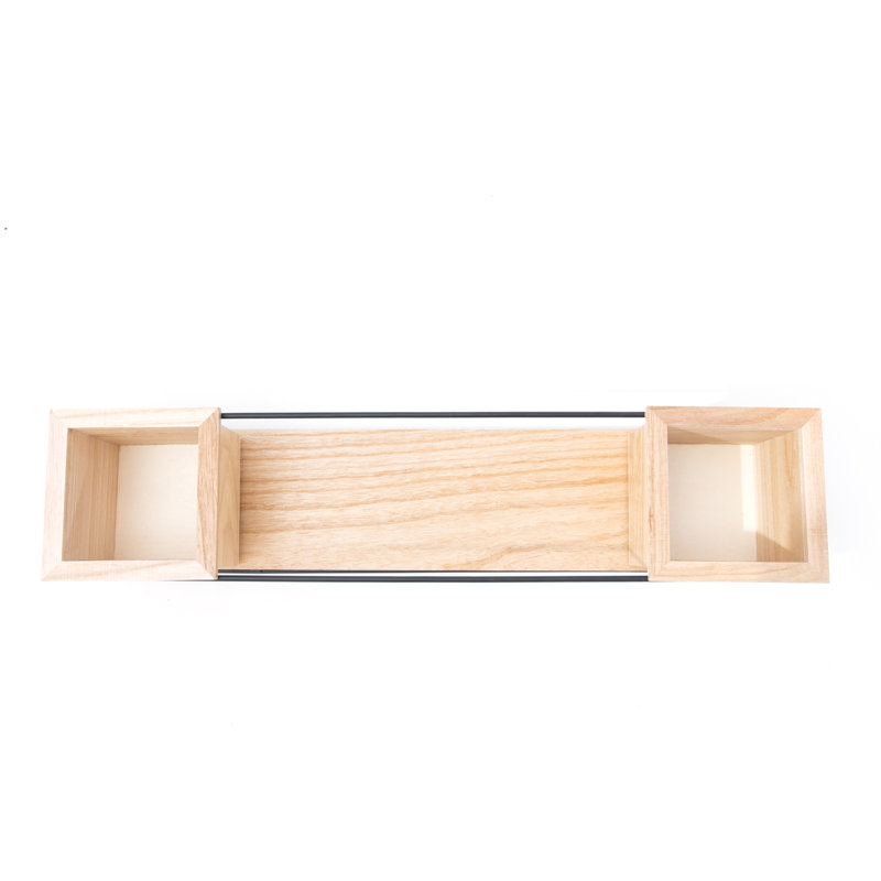 Étagère murale en métal et bois avec 2 jardinières