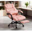 Fauteuil de bureau massant, fauteuil de bureau inclinable à haut dossier avec repose-pieds et télécommande