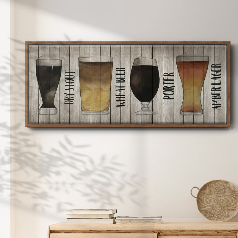 Beer Chart II- Framed Canvas, 24" H x 60" W