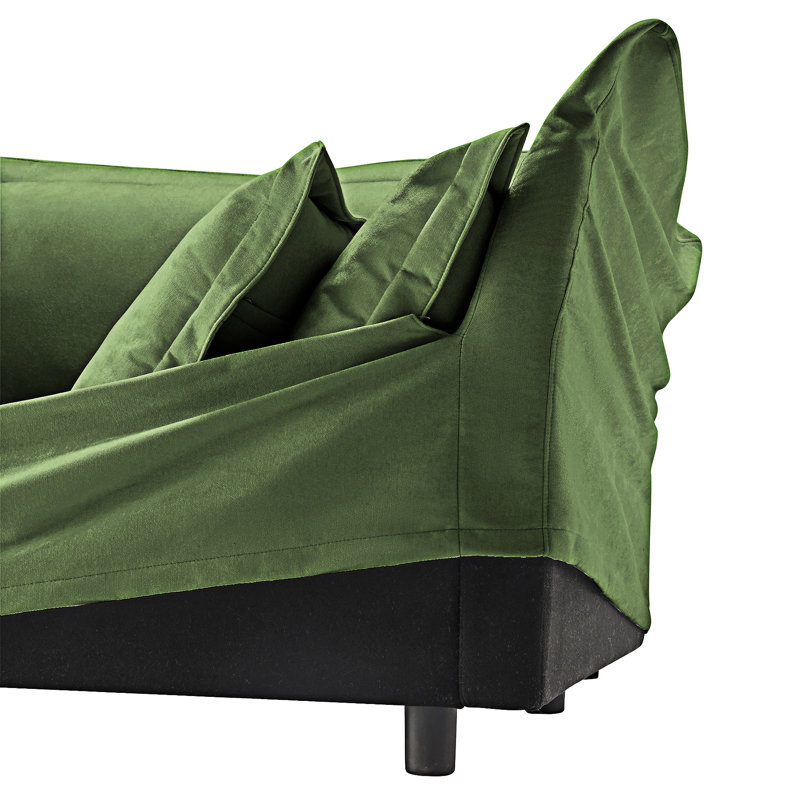 Modern Armchairs Accent Chair Set of 2, Green Chenille