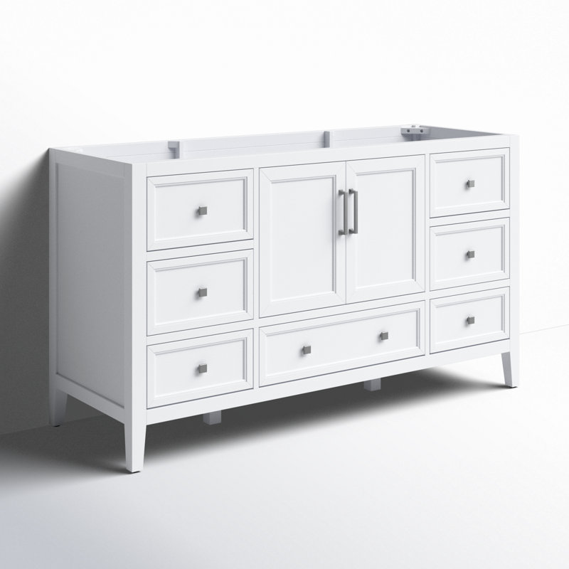 Everette 60'' W Single Bathroom Vanity Base, White