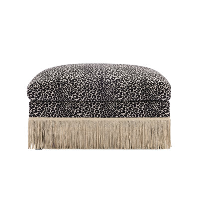Ottoman Leopard Chenille -Khaki Black(Only Include This Ottoman, Not The Sofa)