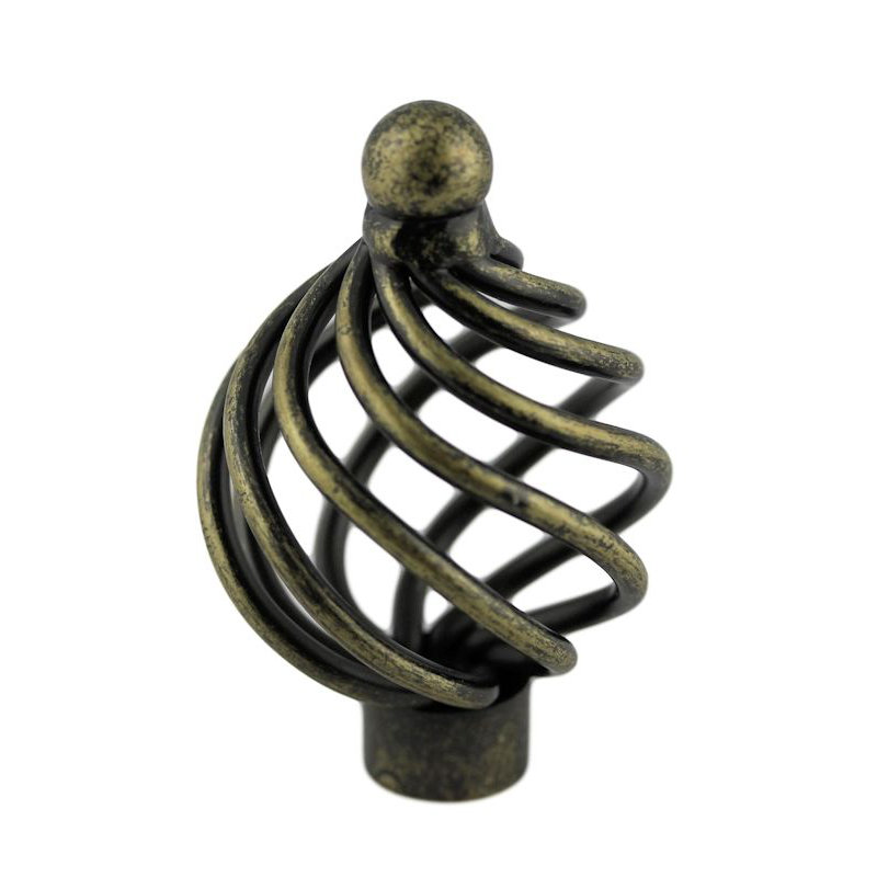 (5 Pack) 1-1/2 inch Bird Cage Knob Dark Antique Brass