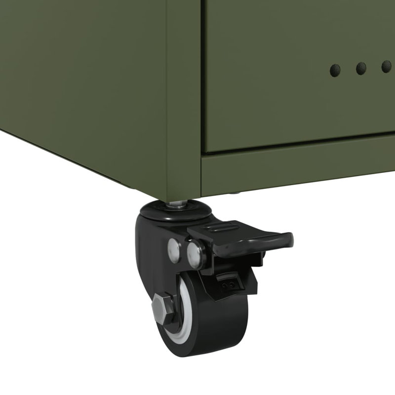 Anadalay 36cm W Steel Bedside Table, Olive Green