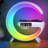 LED Table Lamp with Wireless Charger, Mini G Atmosphere Lamp with Bluetooth Speaker, Night Light Lamp Sunrise Alarm Clock, Smart Light Sound Machine for Bedroom