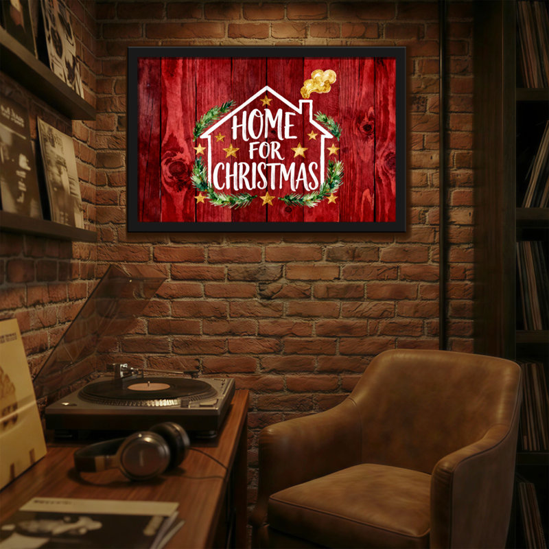 Maison de Noël pour la maison de Noël avec couronne et étoiles, H 16 po x l 24 po