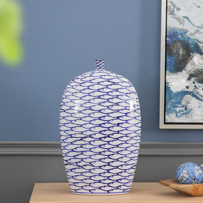 Didi Ceramic Table Vase, 19.5" H x 11.7" W x 3.9" D
