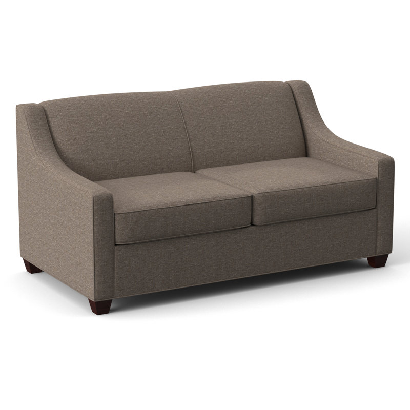 Phillips 68" Square Arm Loveseat with Reversible Cushions, Empire Mahogany, Connelly Wren