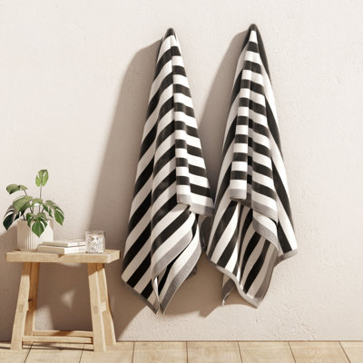Striped Cotton Oversized Beach Towels