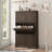 Modern Narrow Wave Shoe Cabinet with 3 Flip Drawers – Adjustable Shelves, Wooden Freestanding Organizer for Entryway, Living Room, Hallway (Walnut)-1043393708